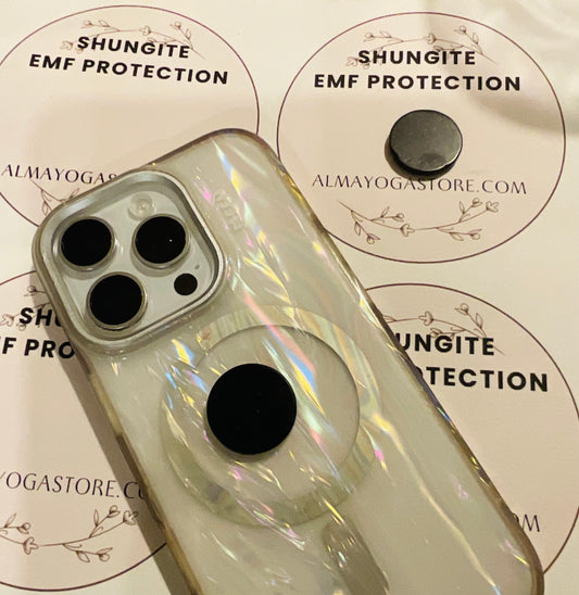 Shungite Cell Phone EMF Protection - Purification - Detoxification - EMF Sticker Plates - healing crystals