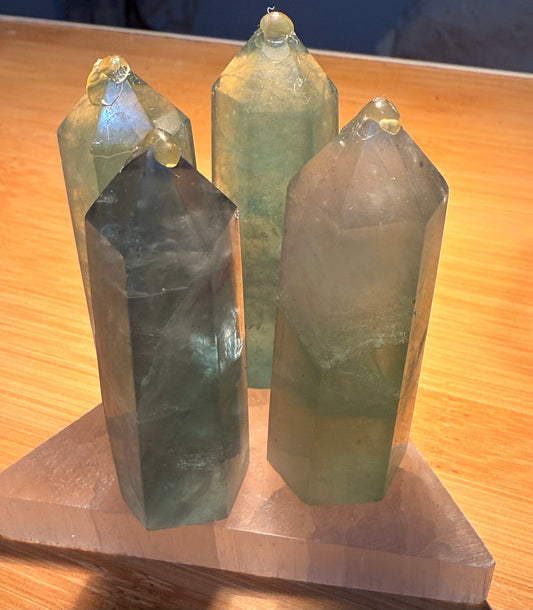 Green Fluorite Crystal Natural Towers 6cm Aprox