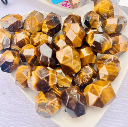 Faceted Tiger Eye Tumbles
