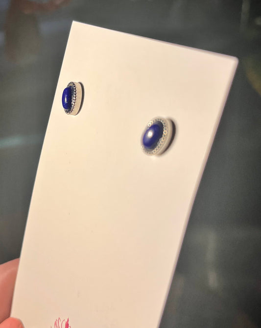 Lapis Lazuli Stud Earrings S925