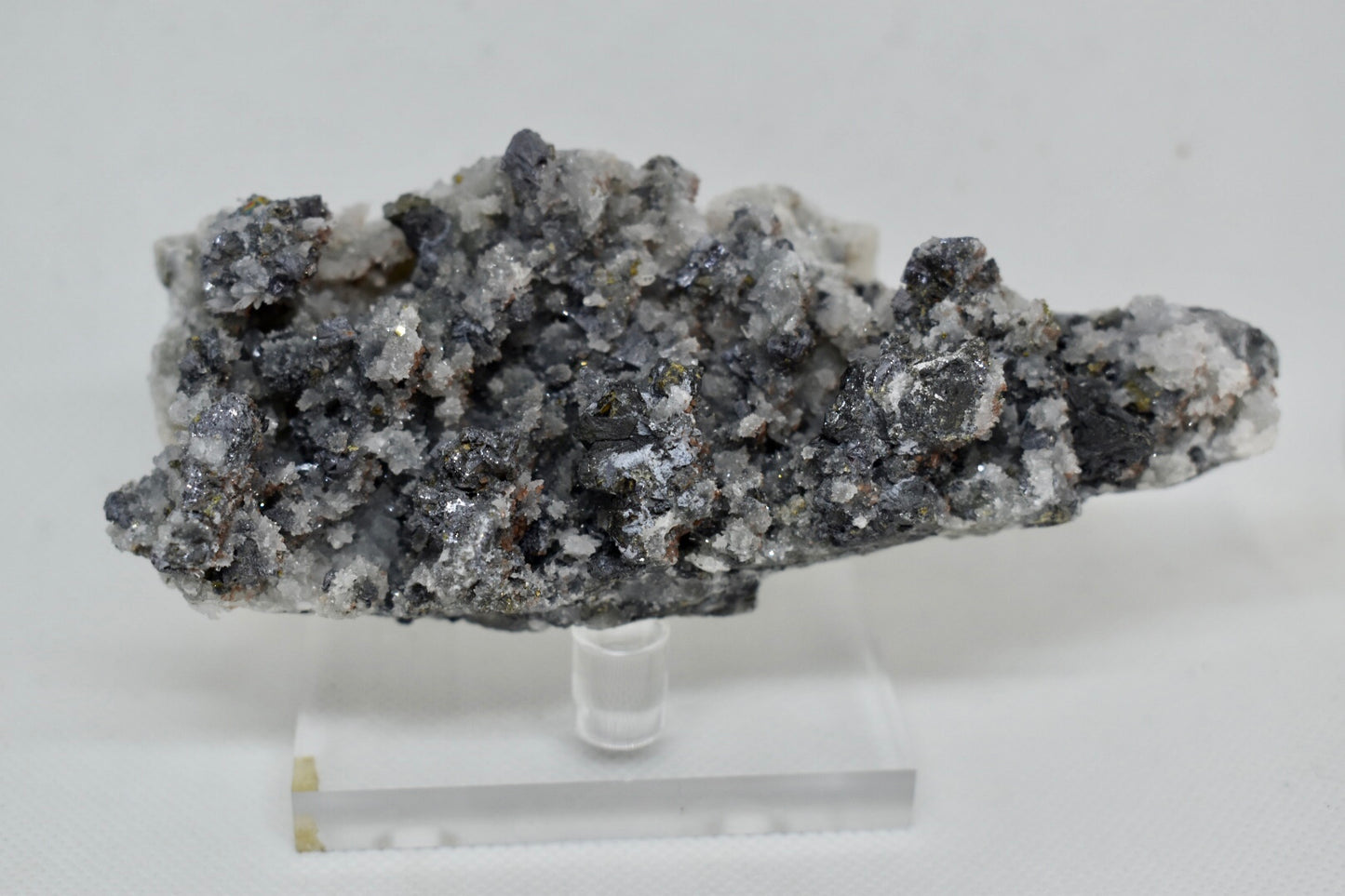 Dark Quartz Cluster with Pyrite Inclusions