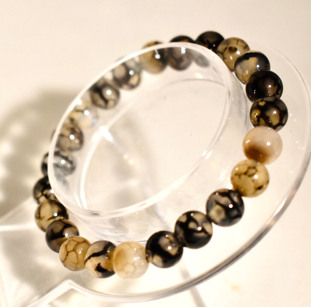 Black Dragon Vein Agate Bracelet