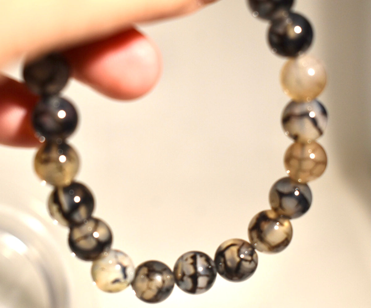 Black Dragon Vein Agate Bracelet