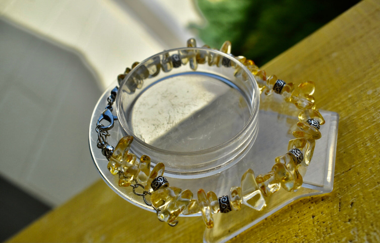 Beautiful Amethyst , Clear Quartz and Citrine chip Bracelets