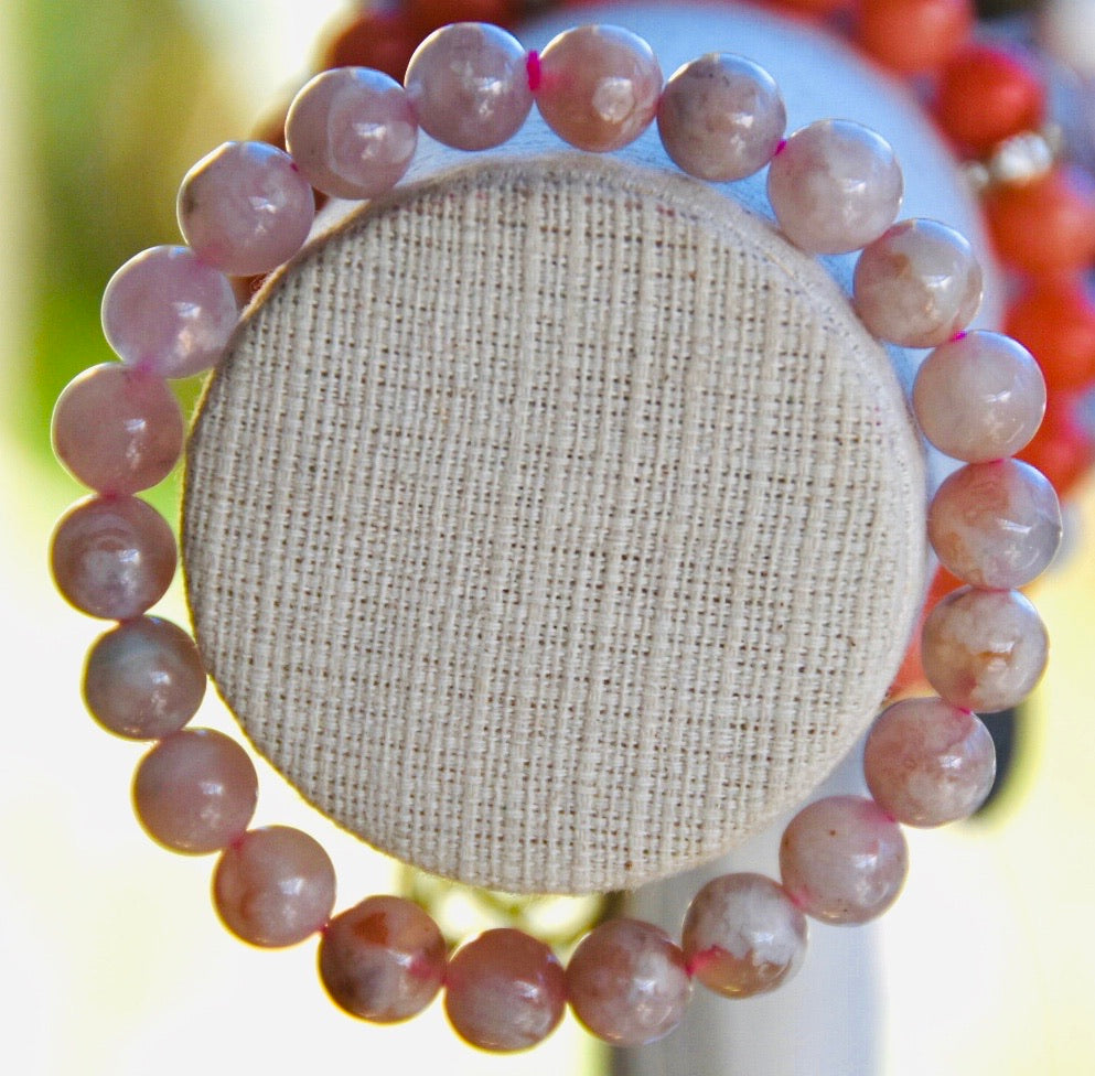 Flower Agate 8mm Bracelet