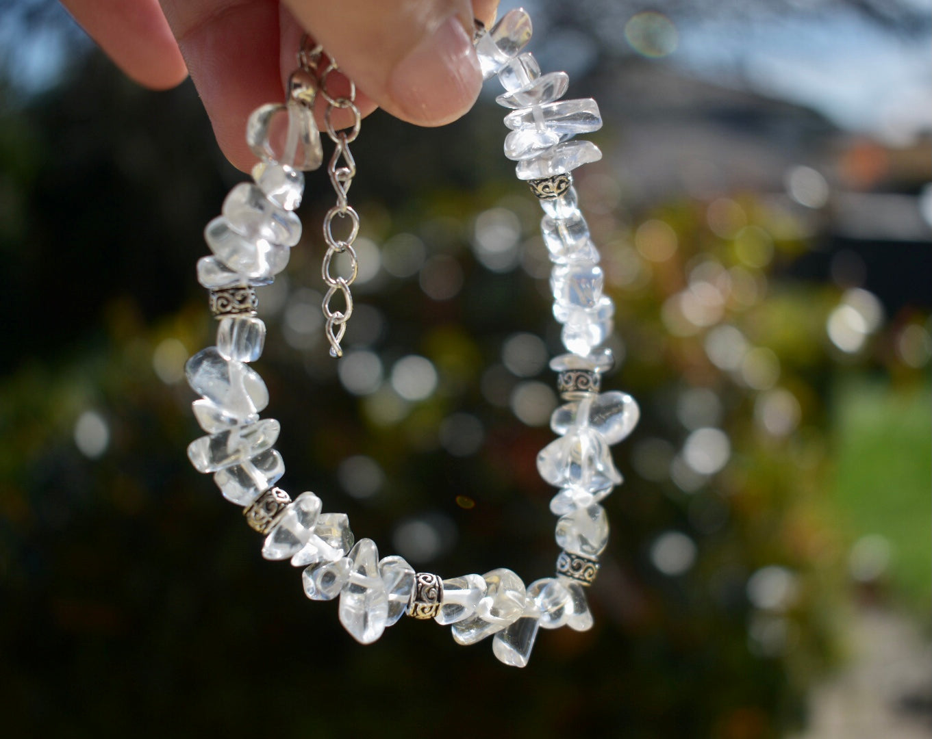 Beautiful Amethyst , Clear Quartz and Citrine chip Bracelets