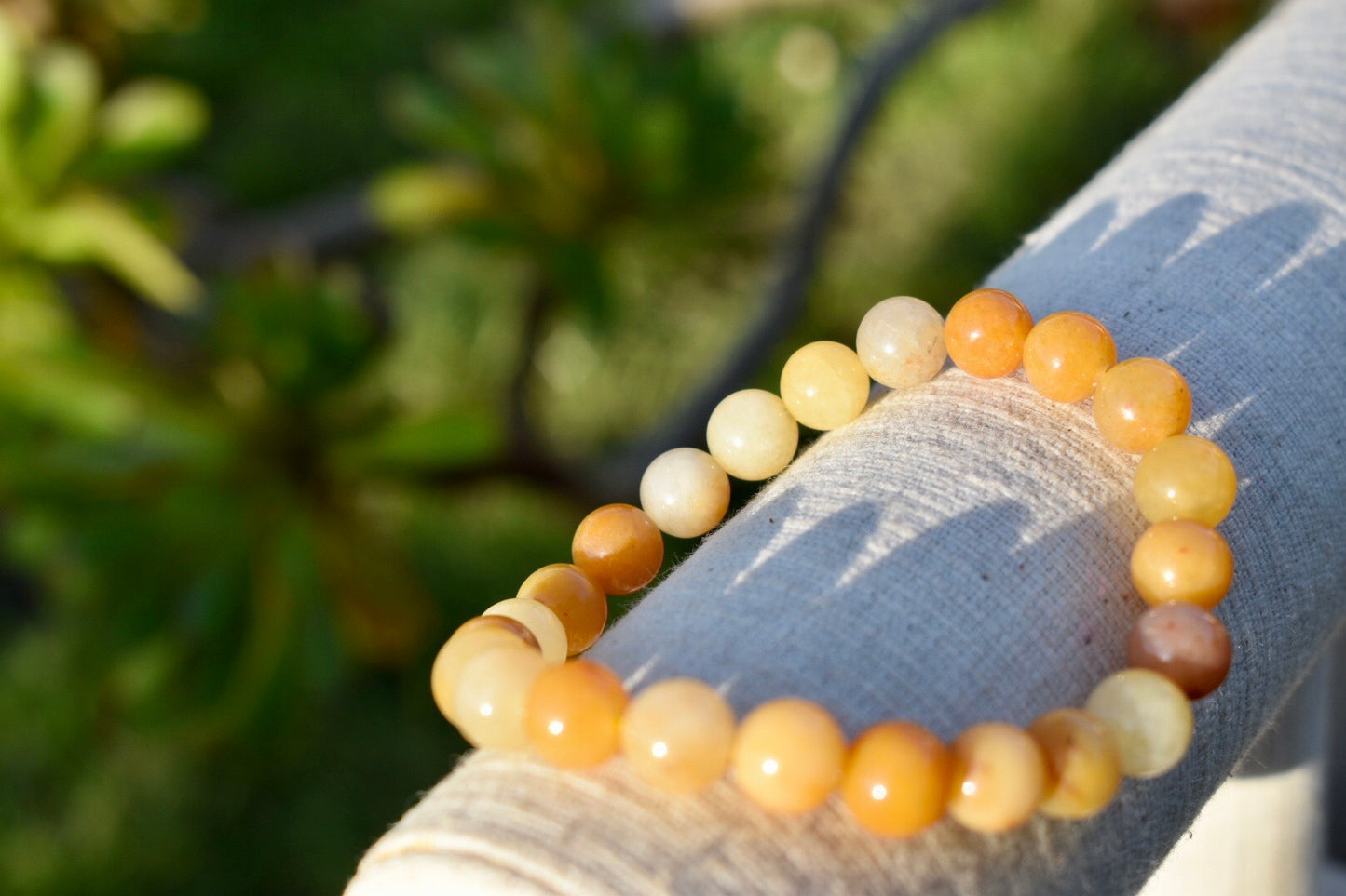 Amazing Golden Silky Jade Bracelet 8mm