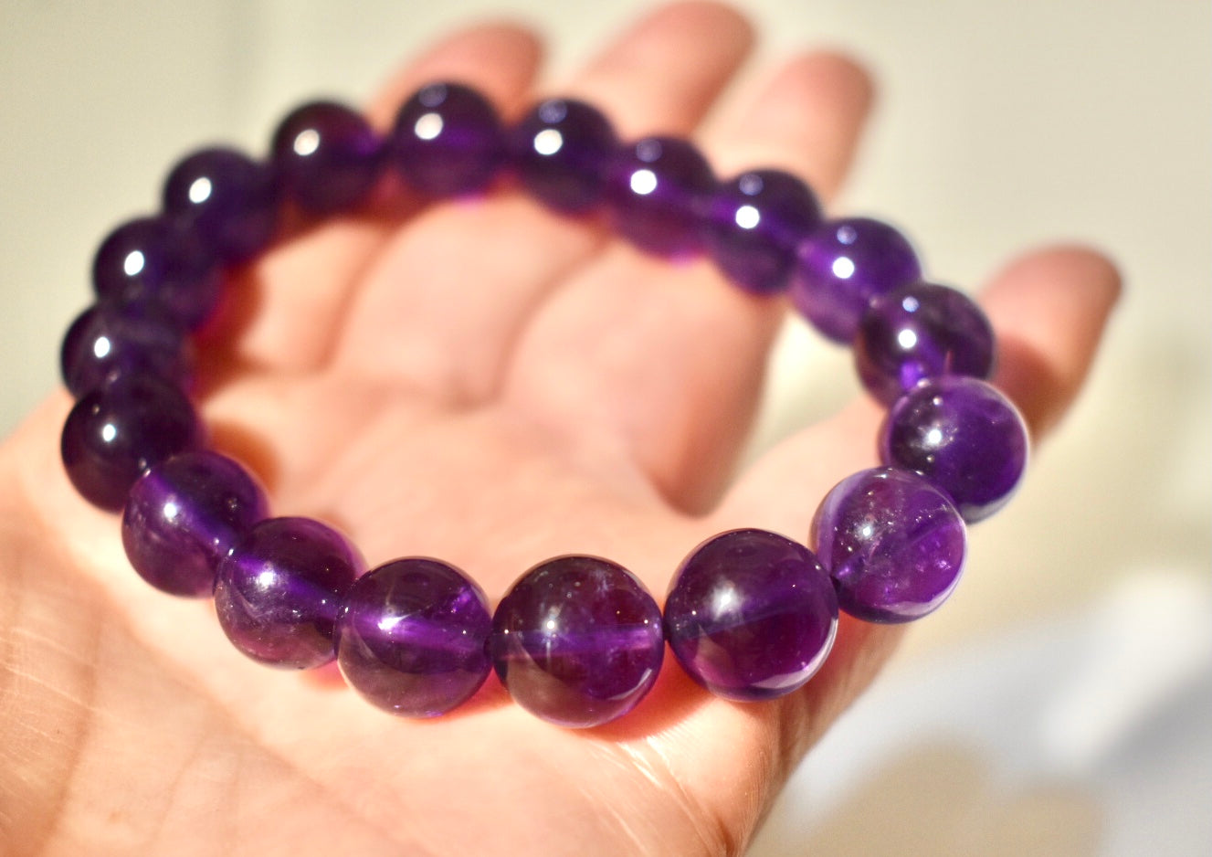 Natural AAA Amethyst 11mm Bracelet