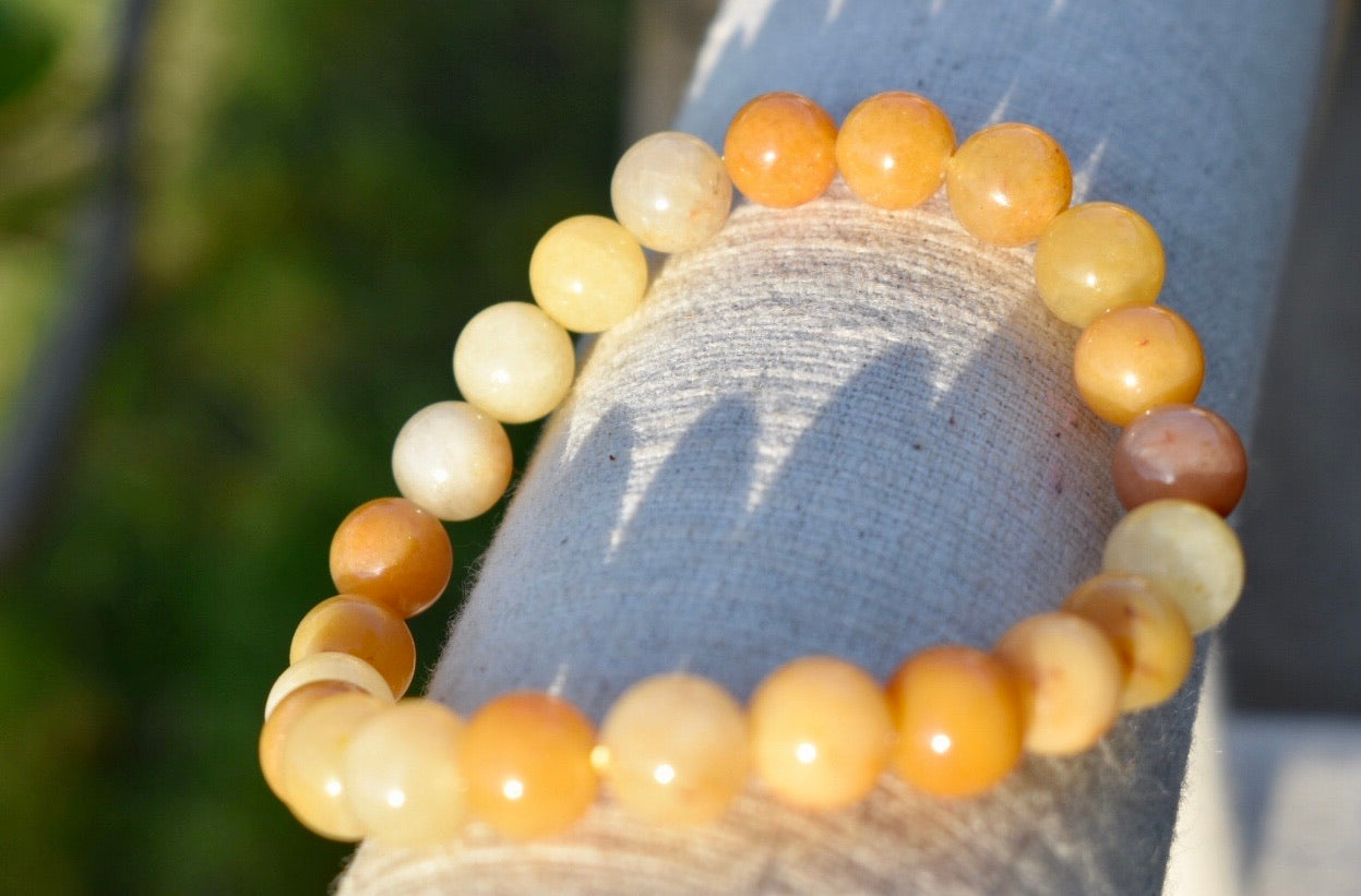 Amazing Golden Silky Jade Bracelet 8mm