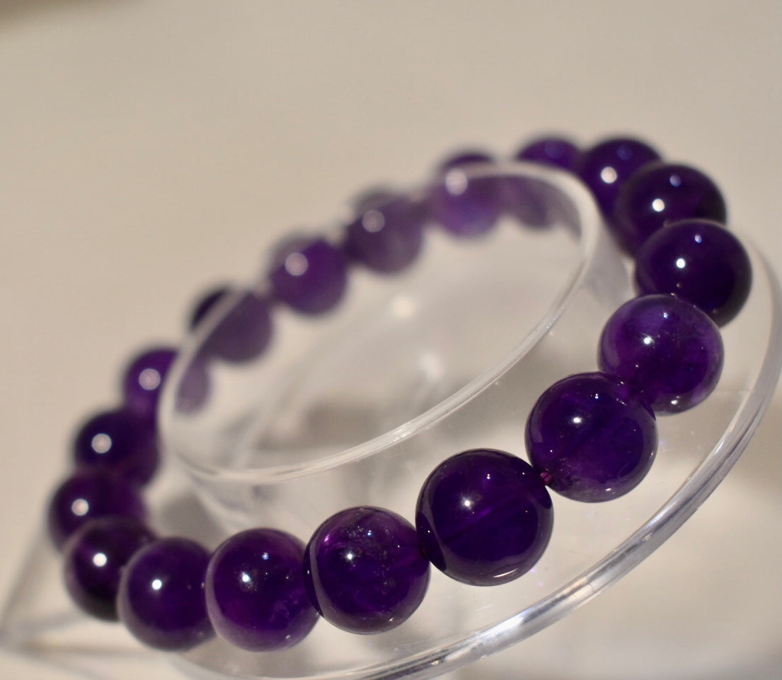 Natural AAA Amethyst 11mm Bracelet