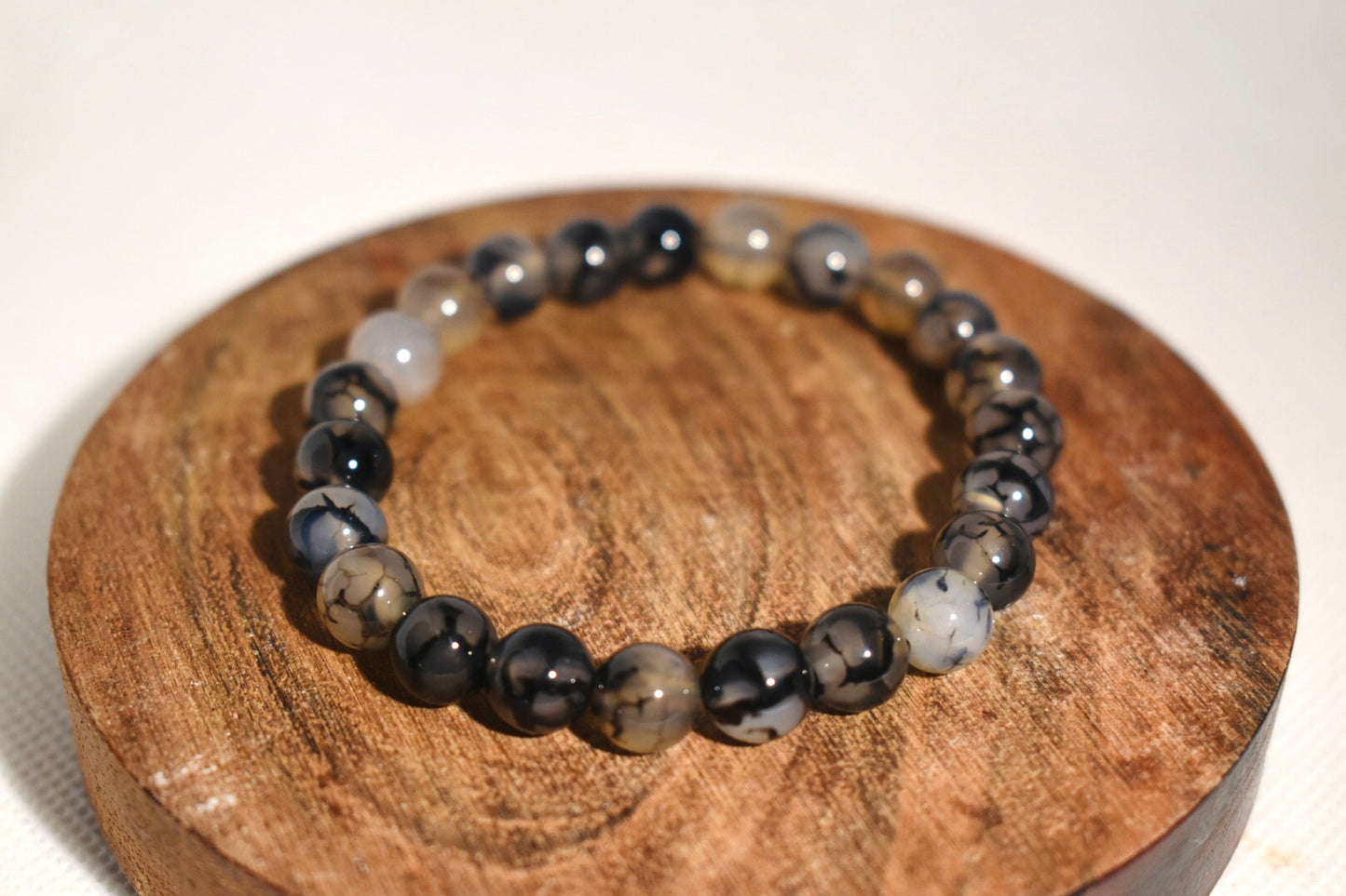 Black Dragon Vein Agate Bracelet