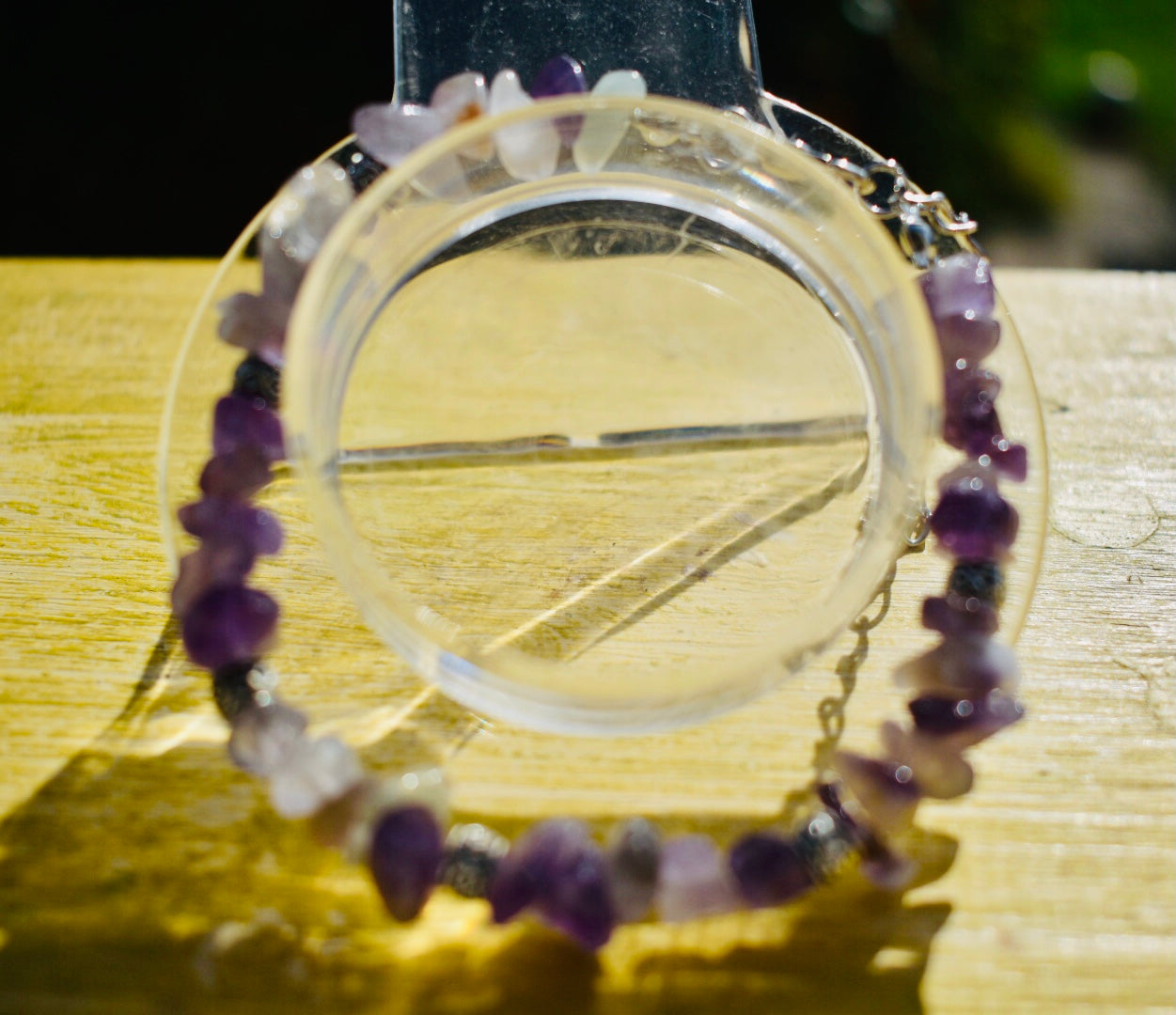 Beautiful Amethyst , Clear Quartz and Citrine chip Bracelets