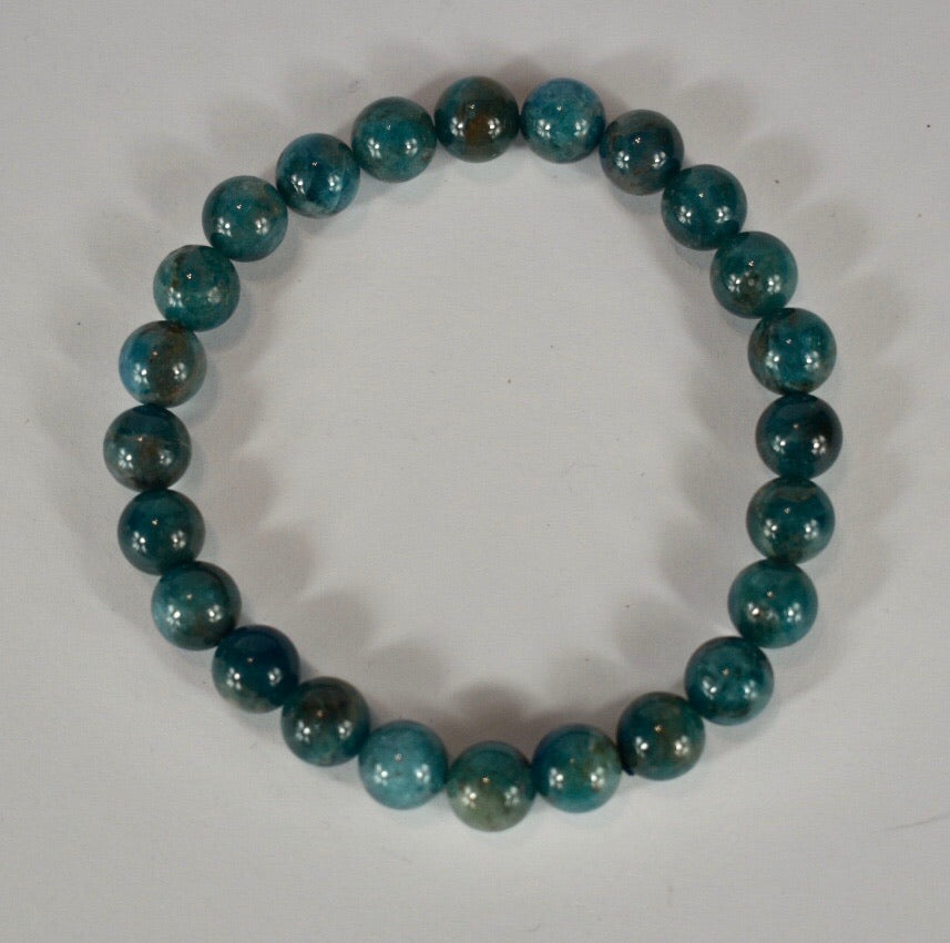 Natural Blue Apatite Quartz Crystal 6mm Bracelets