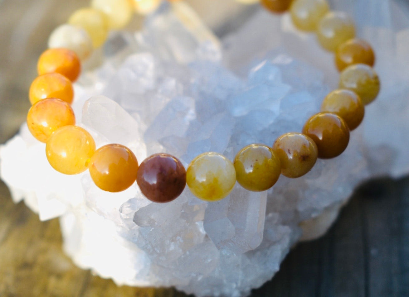 Amazing Golden Silky Jade Bracelet 8mm