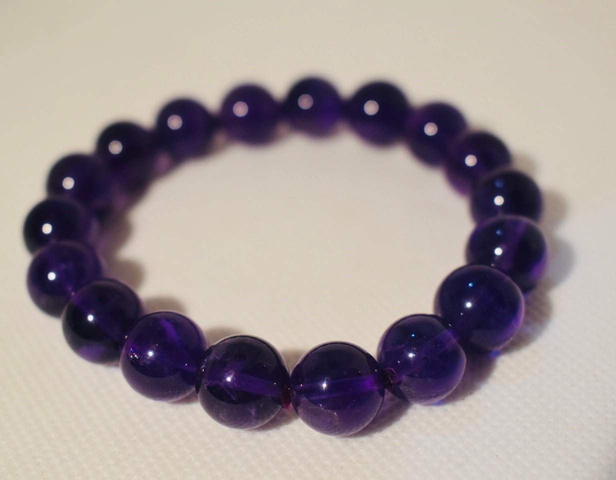Natural AAA Amethyst 11mm Bracelet