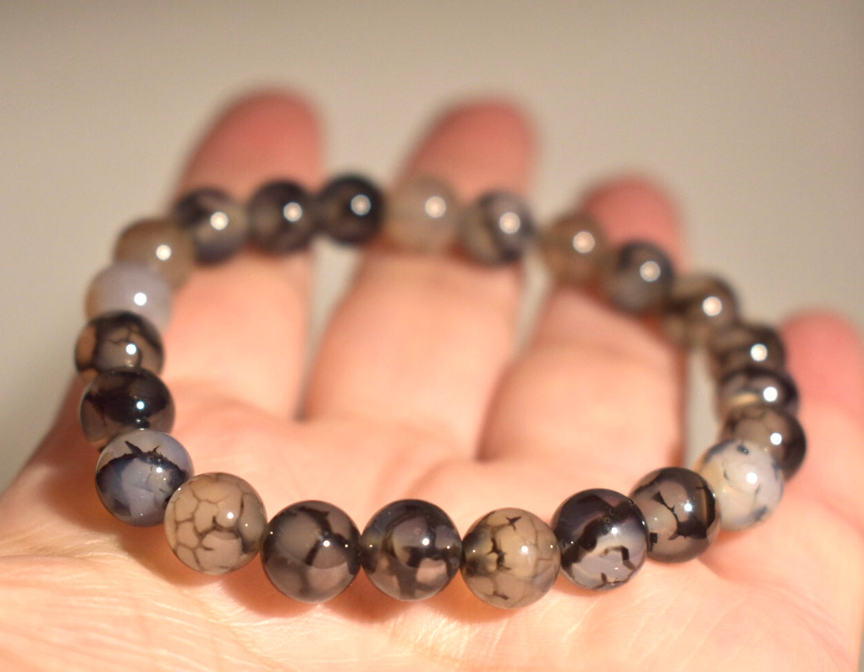 Black Dragon Vein Agate Bracelet