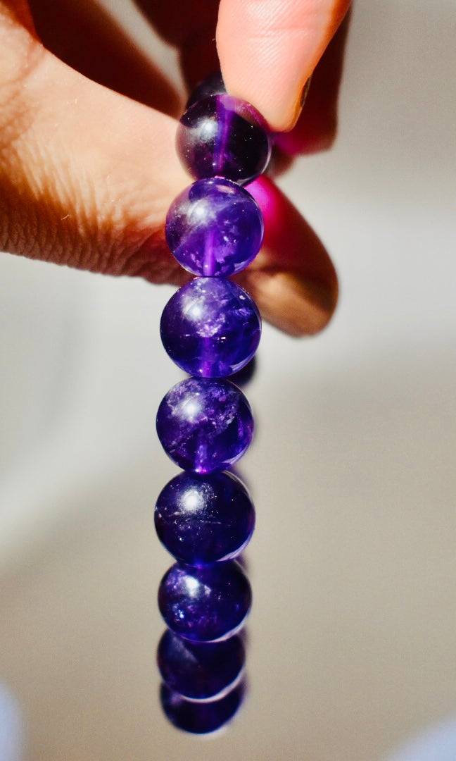Natural AAA Amethyst 11mm Bracelet
