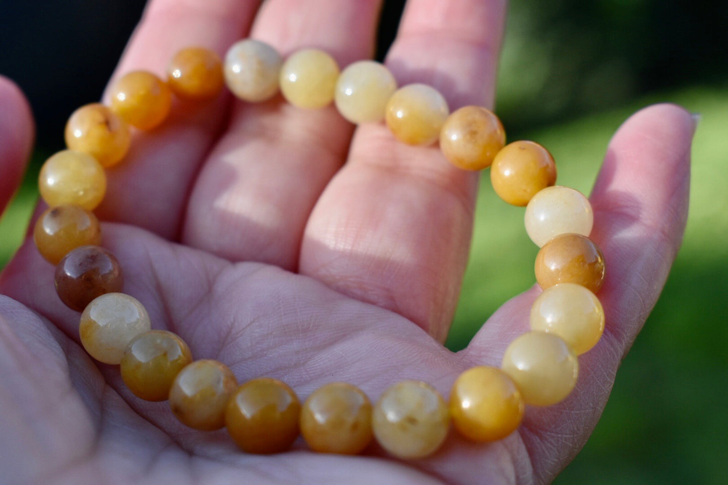 Amazing Golden Silky Jade Bracelet 8mm