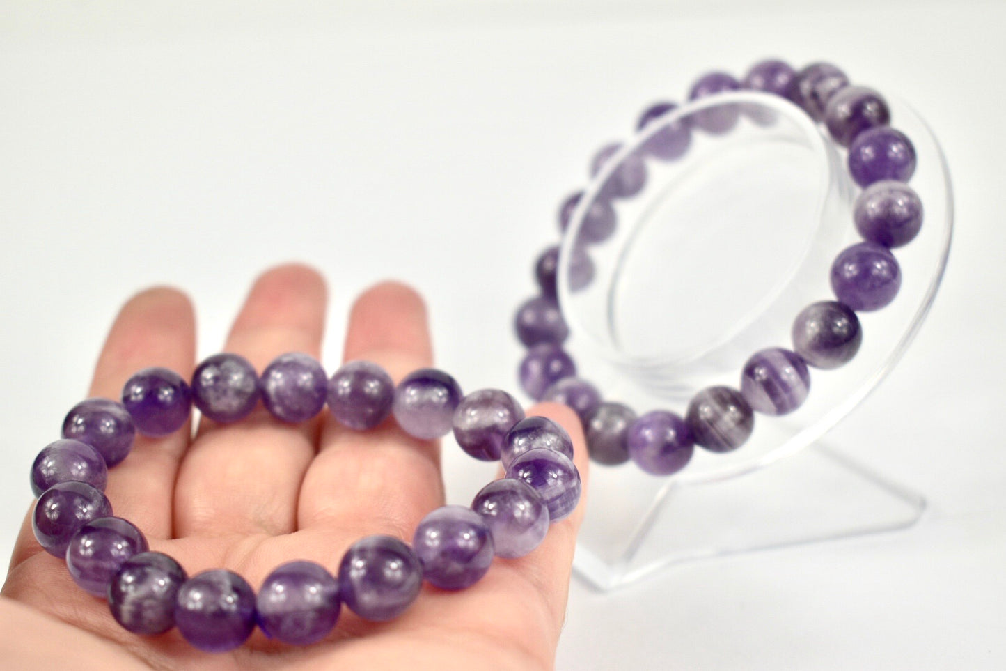 Natural Chevron Amethyst Bracelet 10mm