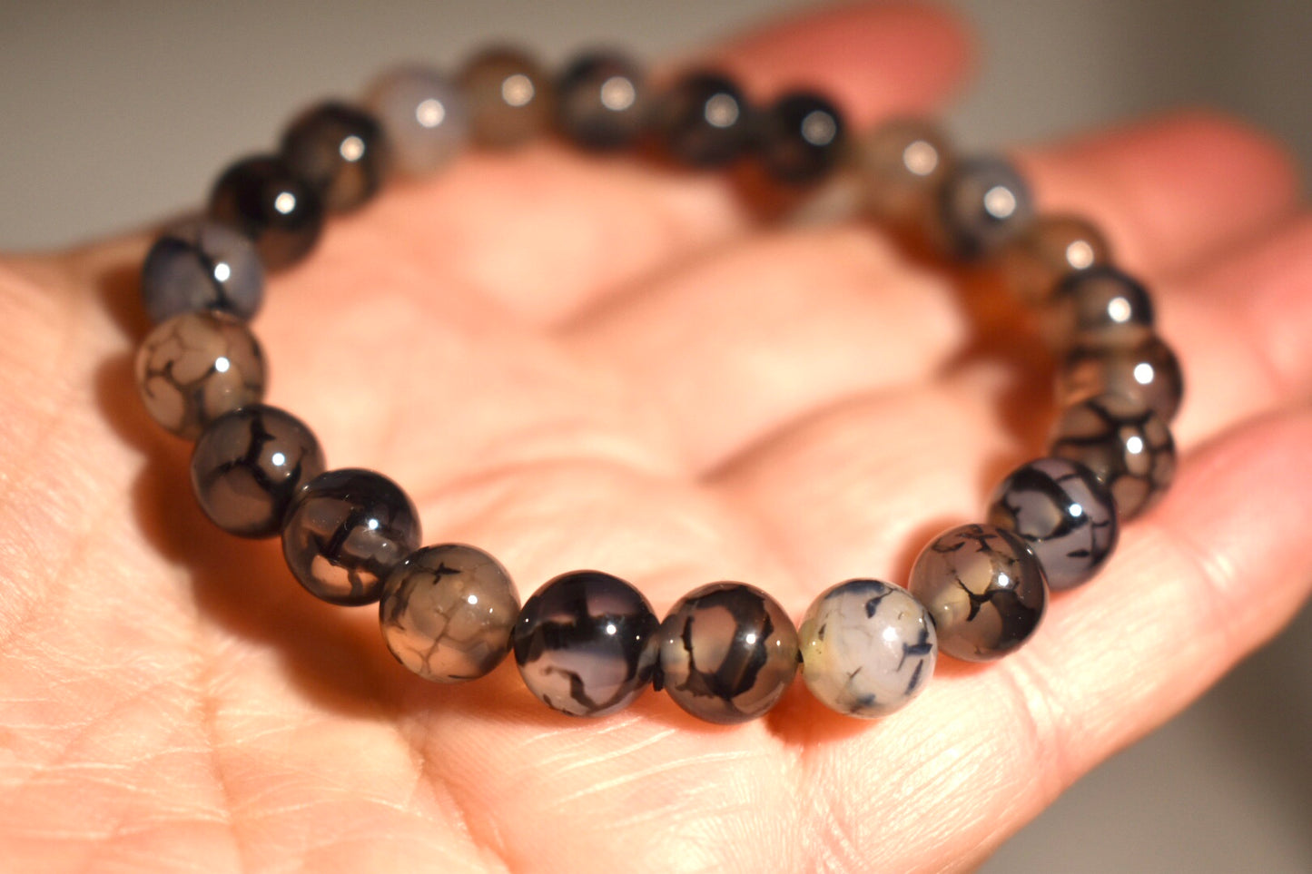 Black Dragon Vein Agate Bracelet