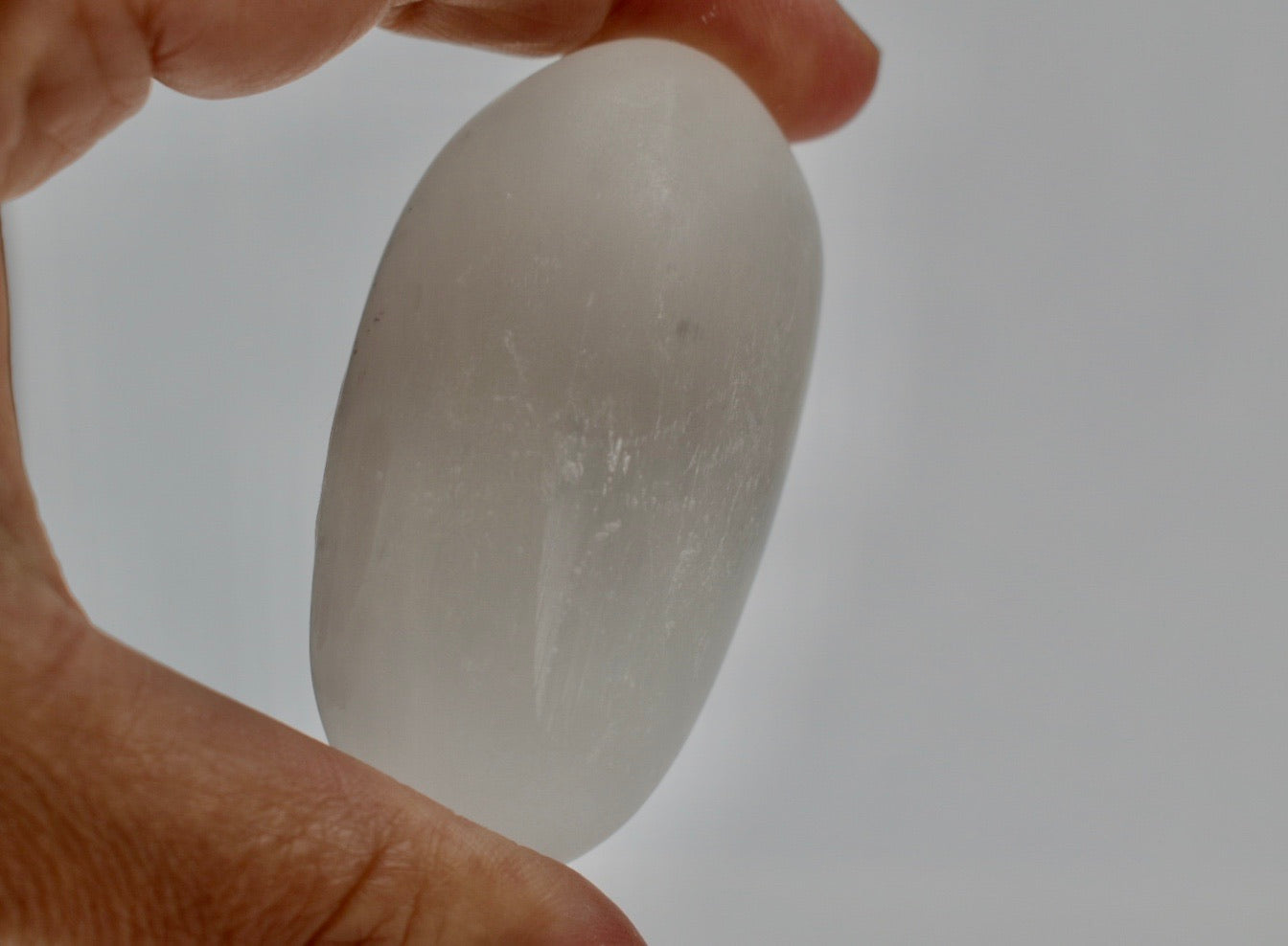Selenite Palm Stone