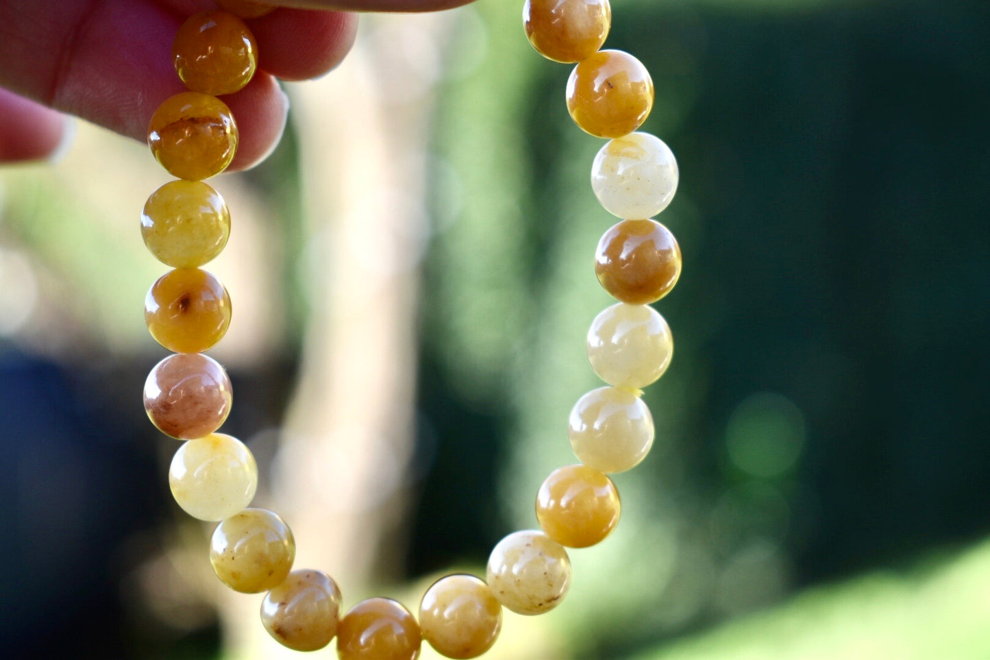 Amazing Golden Silky Jade Bracelet 8mm