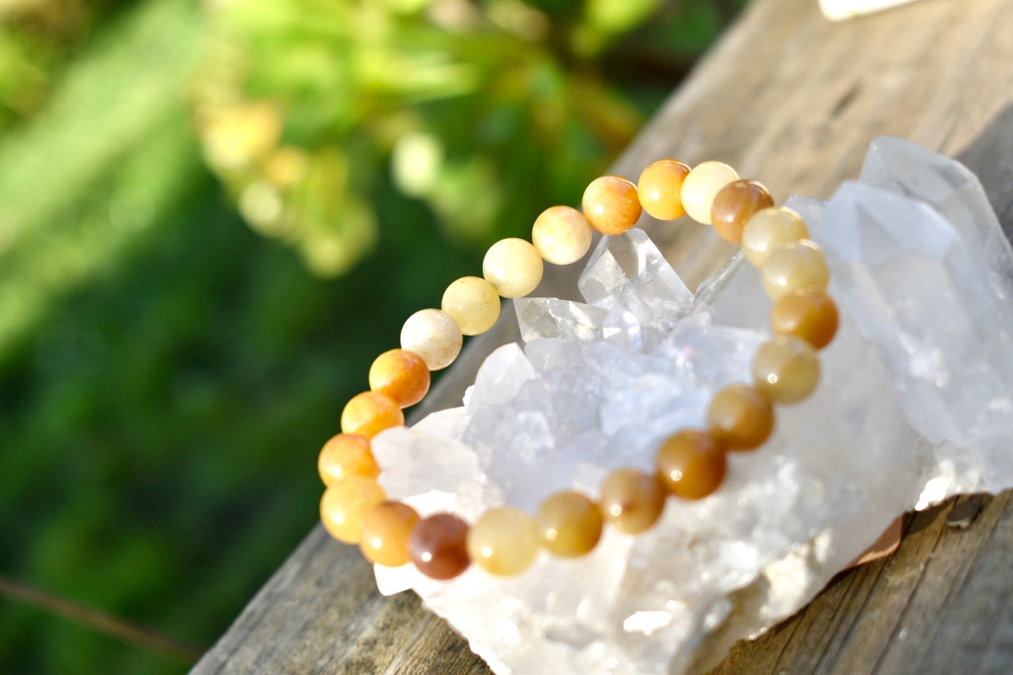 Amazing Golden Silky Jade Bracelet 8mm