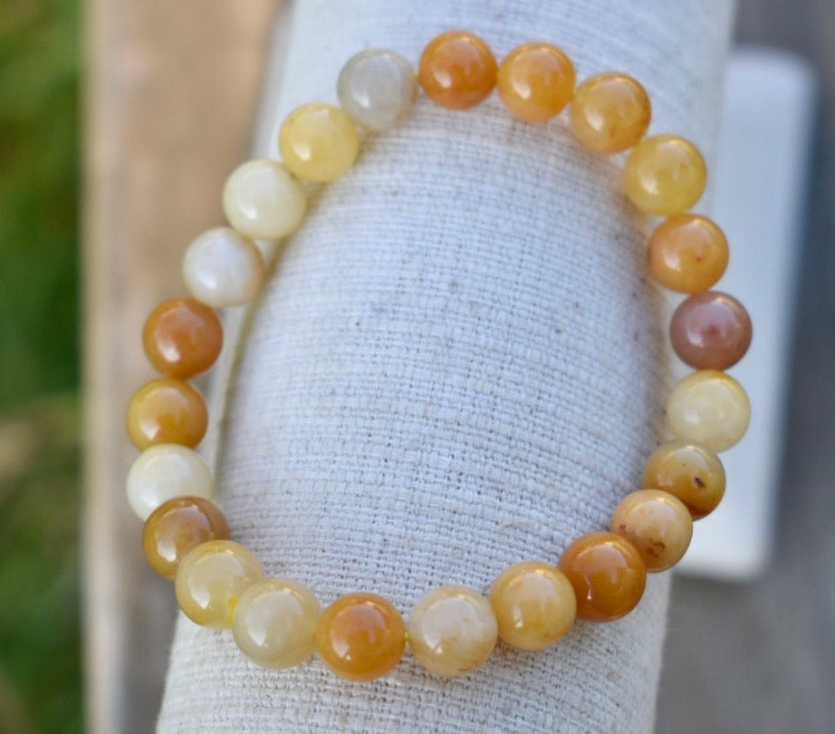 Amazing Golden Silky Jade Bracelet 8mm