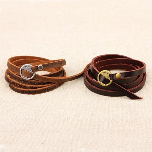 Unisex Multilayers Leather Bracelet Wristband