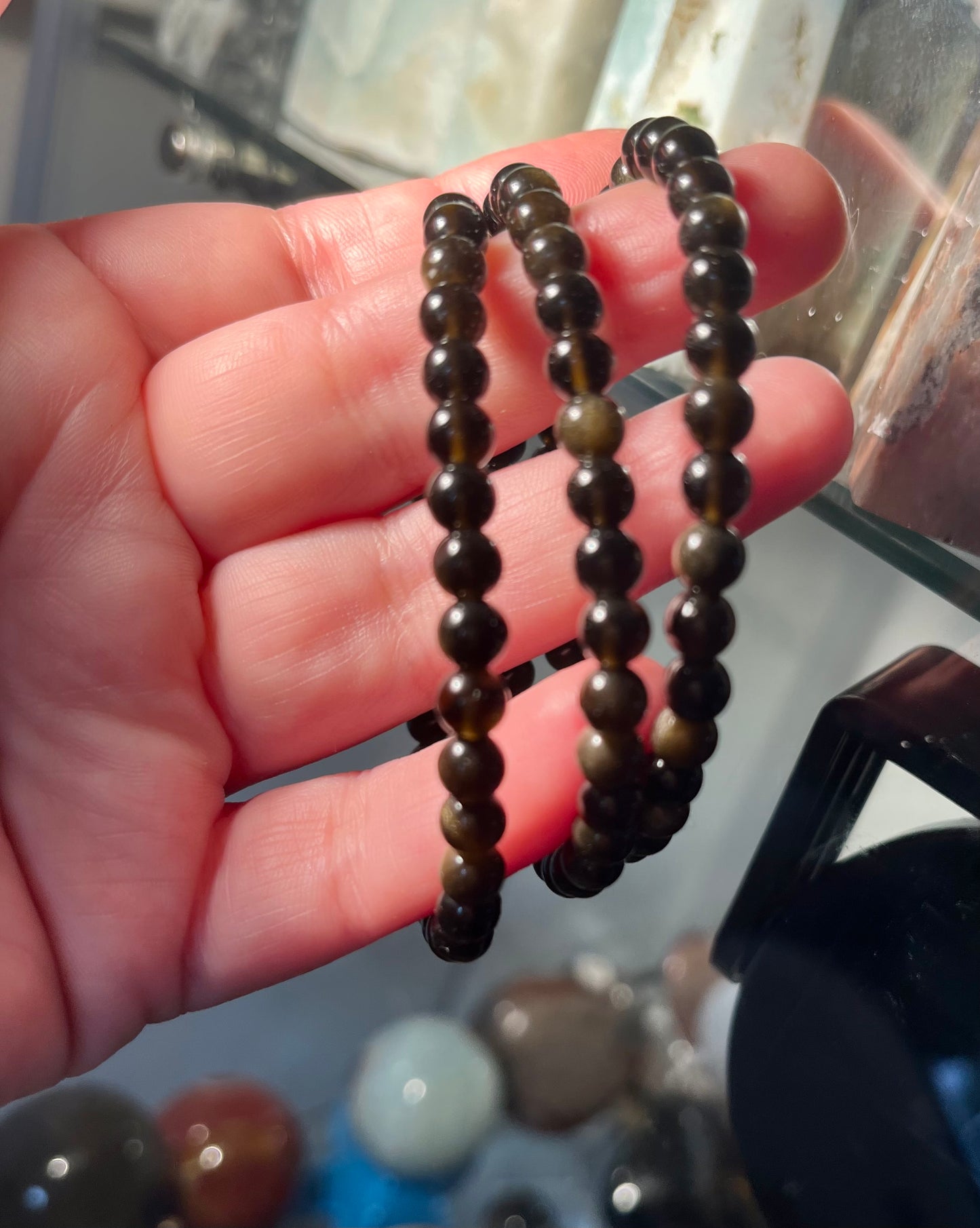 Golden Sheen Obsidian 5.5mm Bracelets