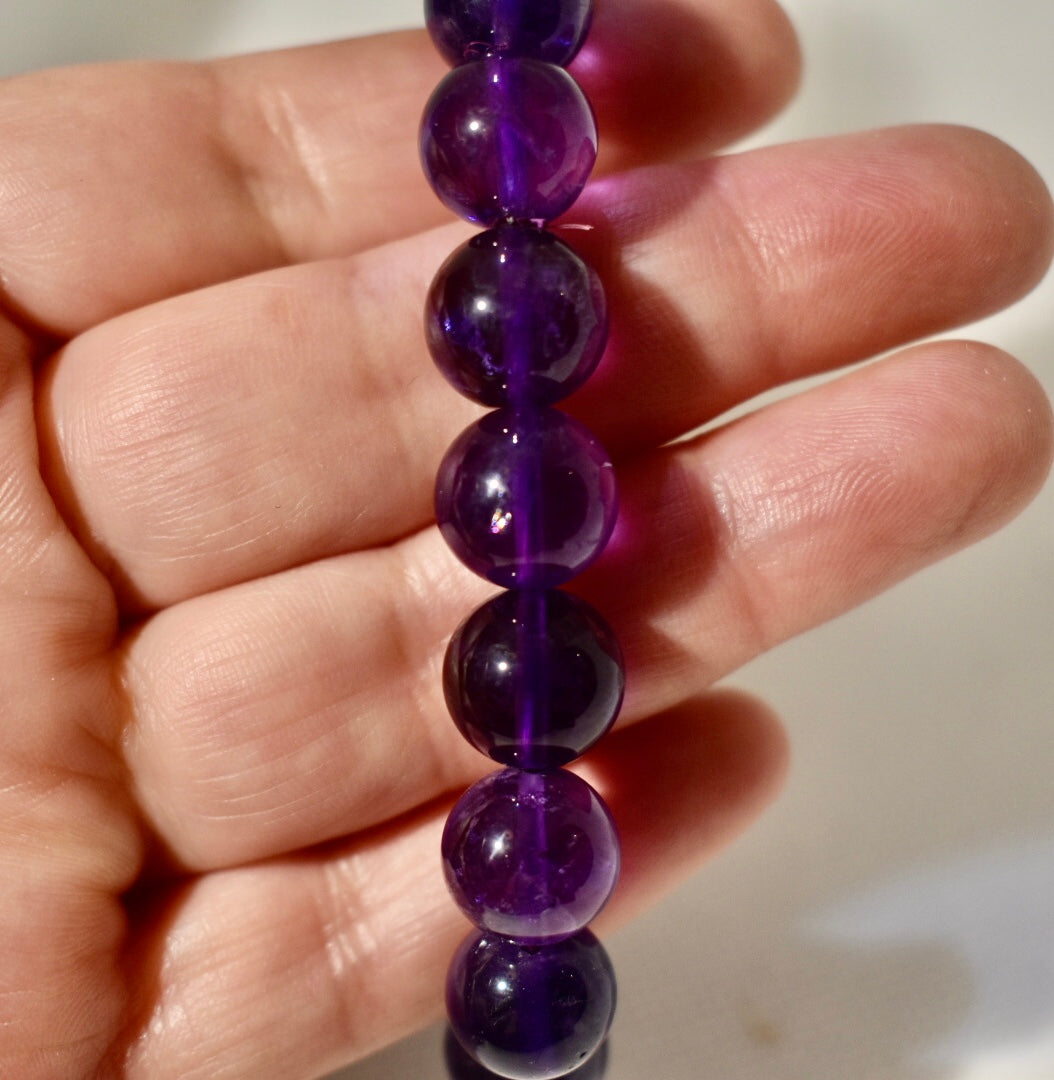 Natural AAA Amethyst 11mm Bracelet