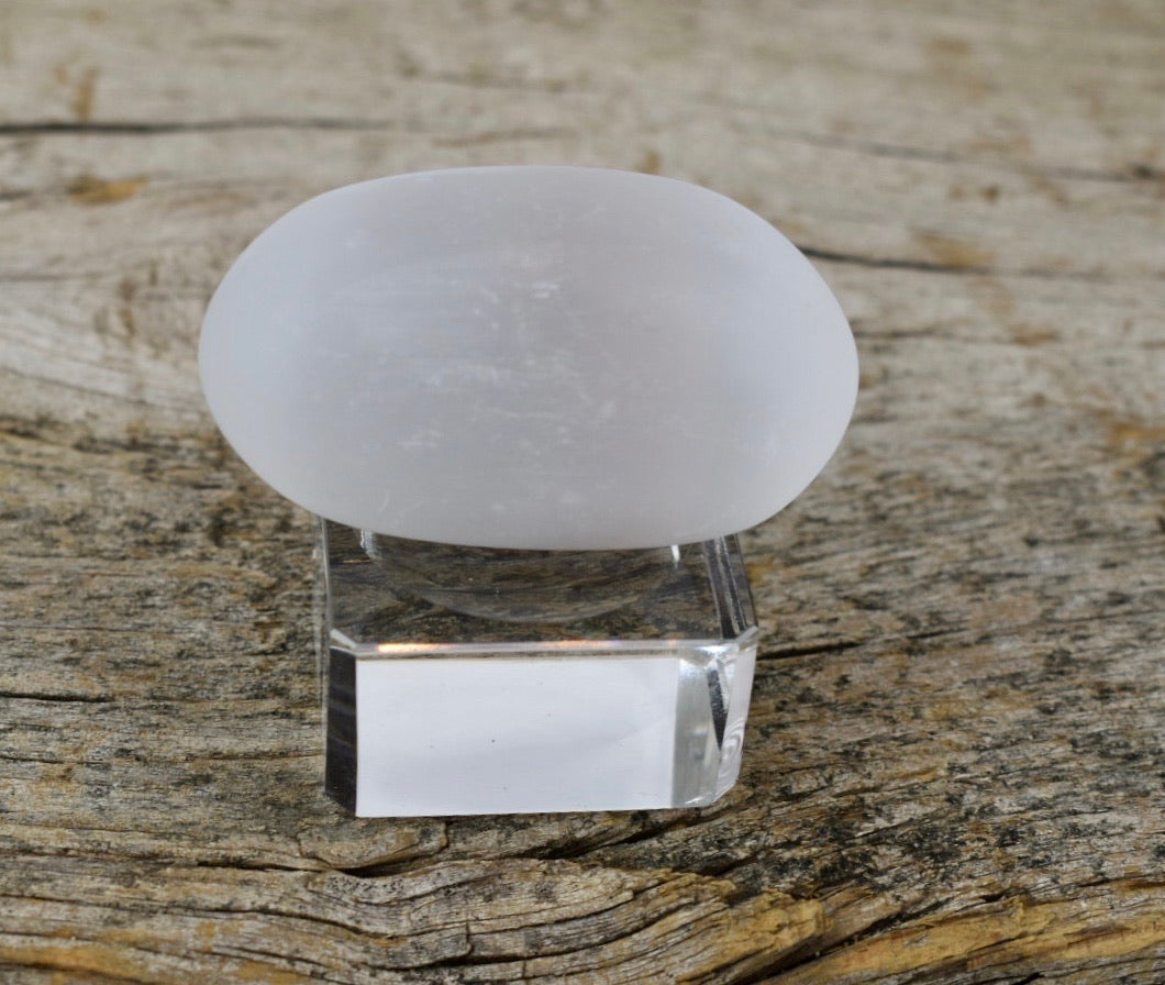 Selenite Palm Stone