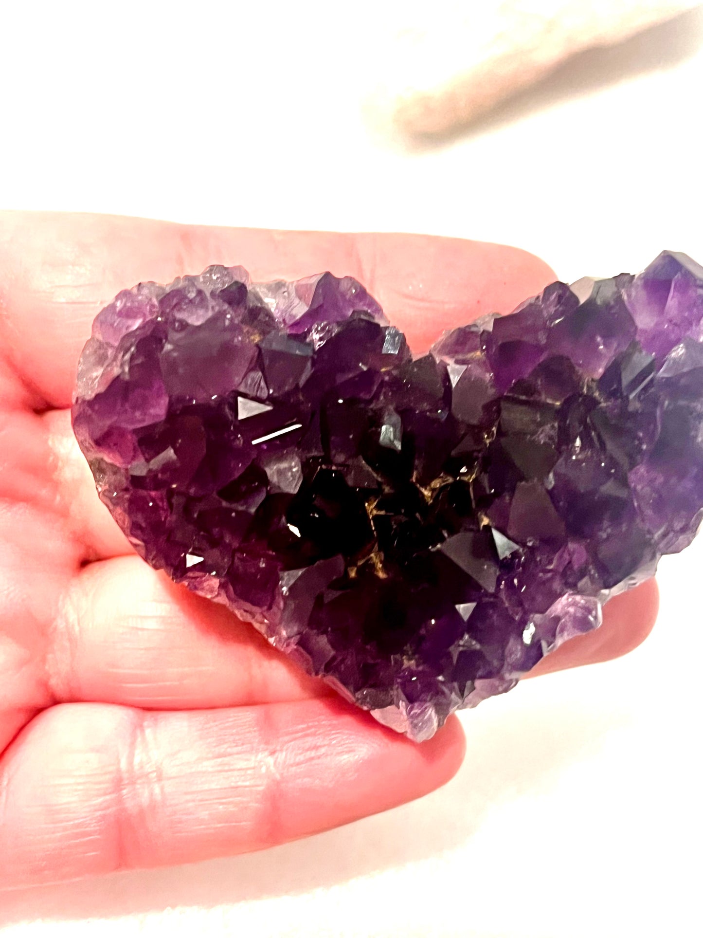 Beautiful Dark Amethyst Cluster Heart