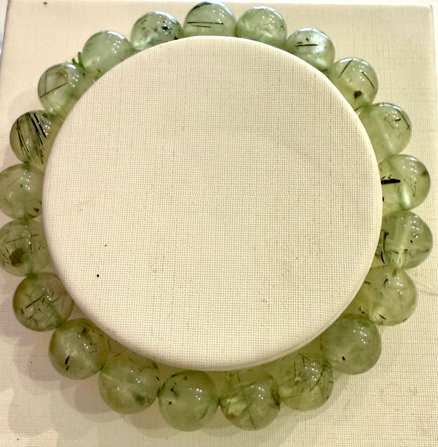 Prehnite Bracelet 12mm, Healing for Healers