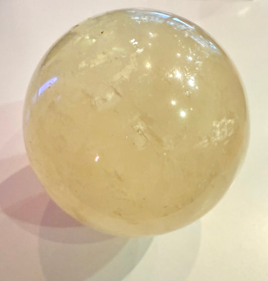Yellow Calcite Crystal Sphere