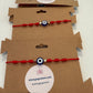 Adjustable Red Knot Evil Eye Bracelet