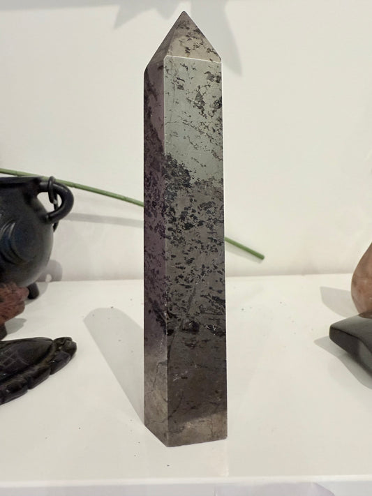 Natural Pyrite Crystal Tower