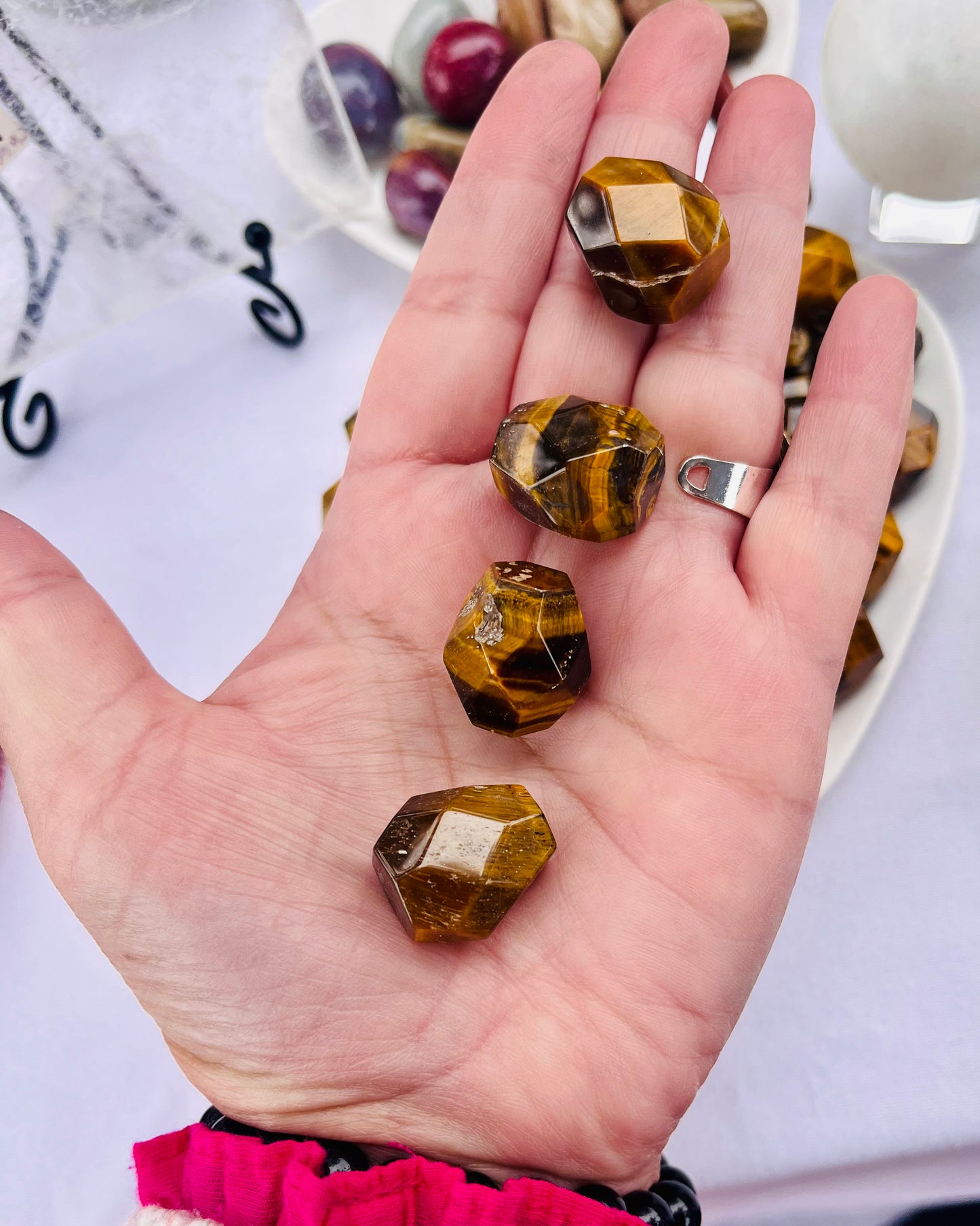 Faceted Tiger Eye Tumbles