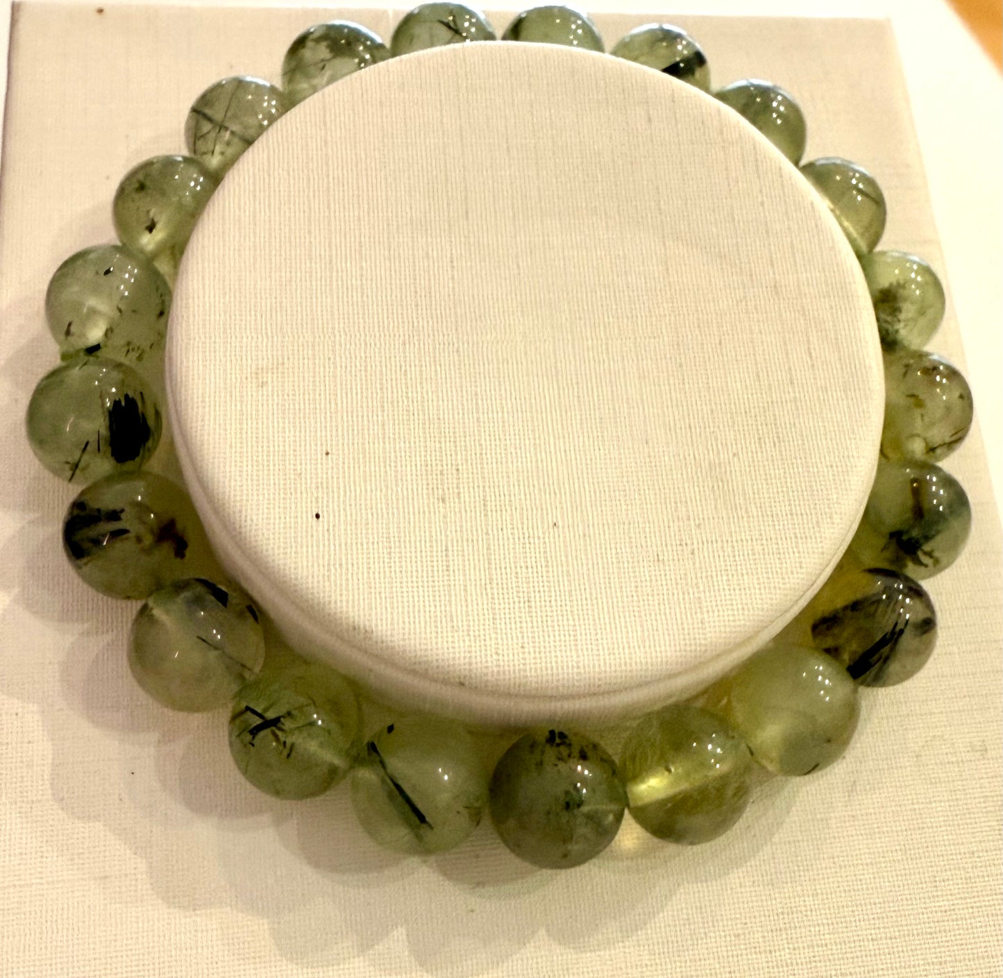 Prehnite Bracelet 12mm, Healing for Healers
