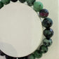 Faceted Ruby Zoisite Gemstone Bracelet 8mm