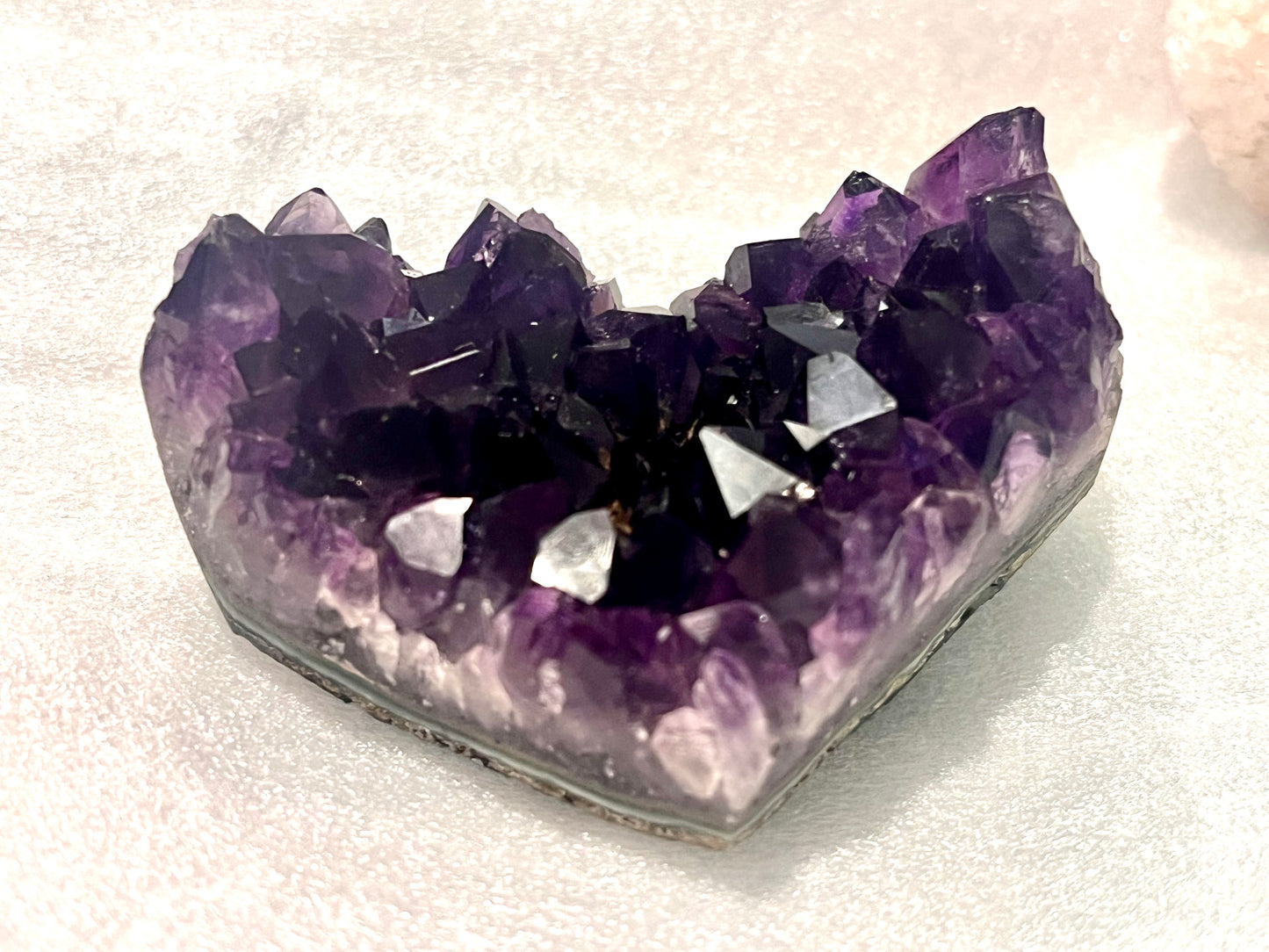 Beautiful Dark Amethyst Cluster Heart