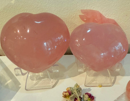 Rose Quartz Crystal Hearts