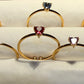 Birthstone Rings Stainless Steel , Adjustable