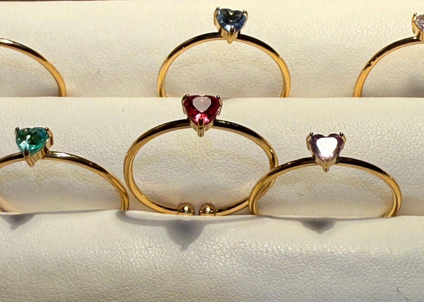 Birthstone Rings Stainless Steel , Adjustable