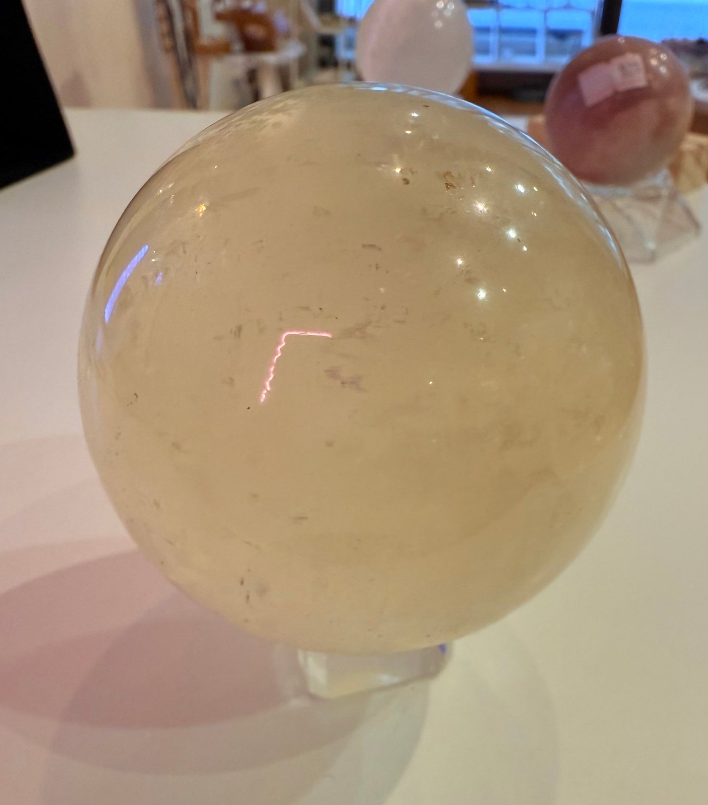 Yellow Calcite Crystal Sphere