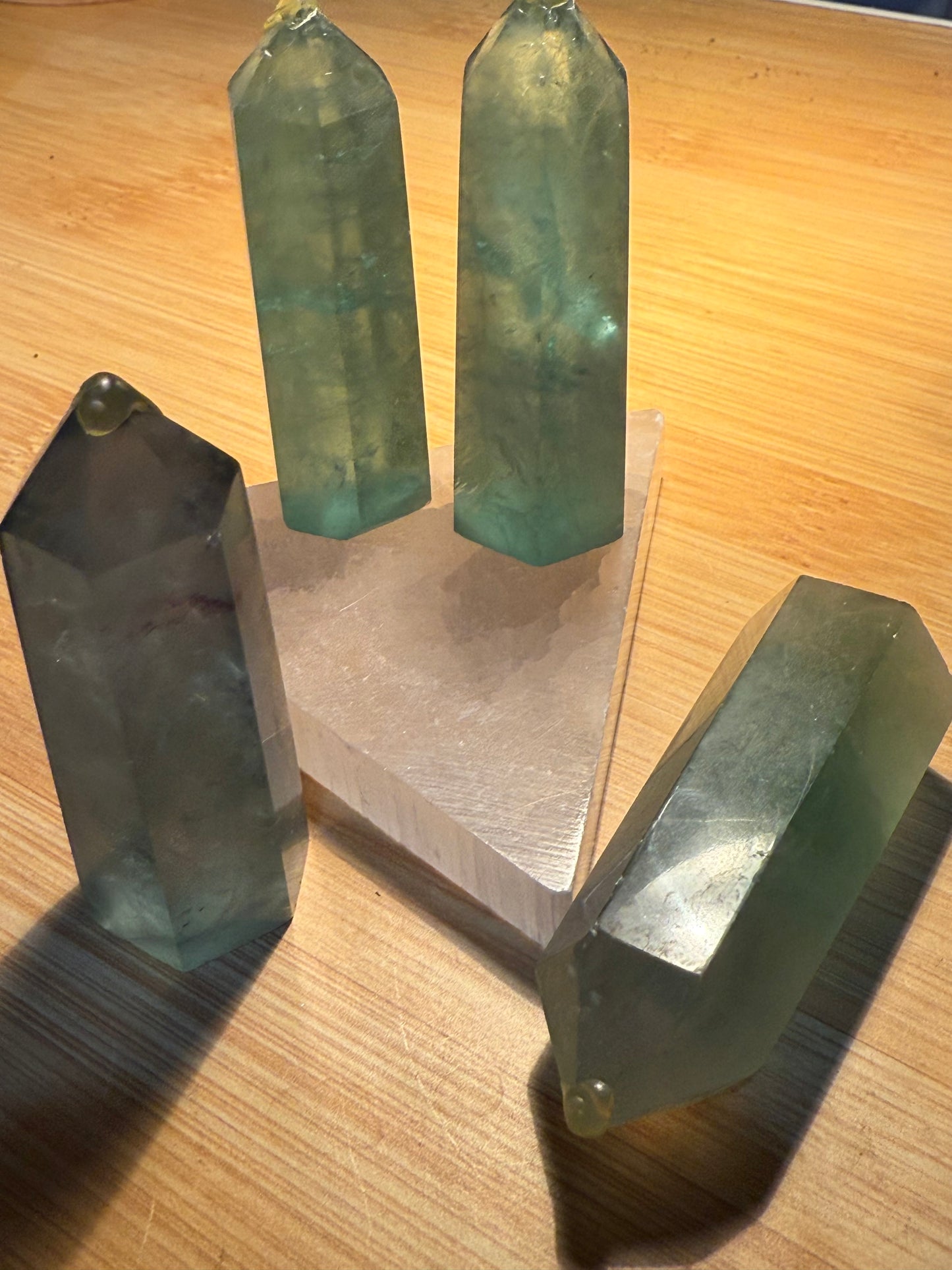 Green Fluorite Crystal Natural Towers 6cm Aprox