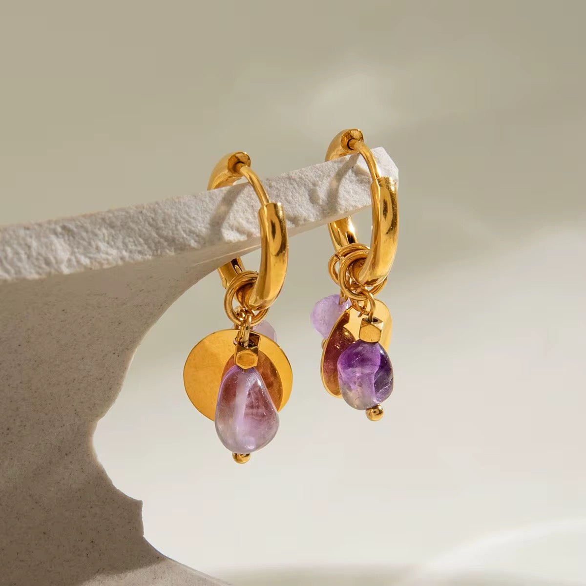 Amethyst Waterproof earrings