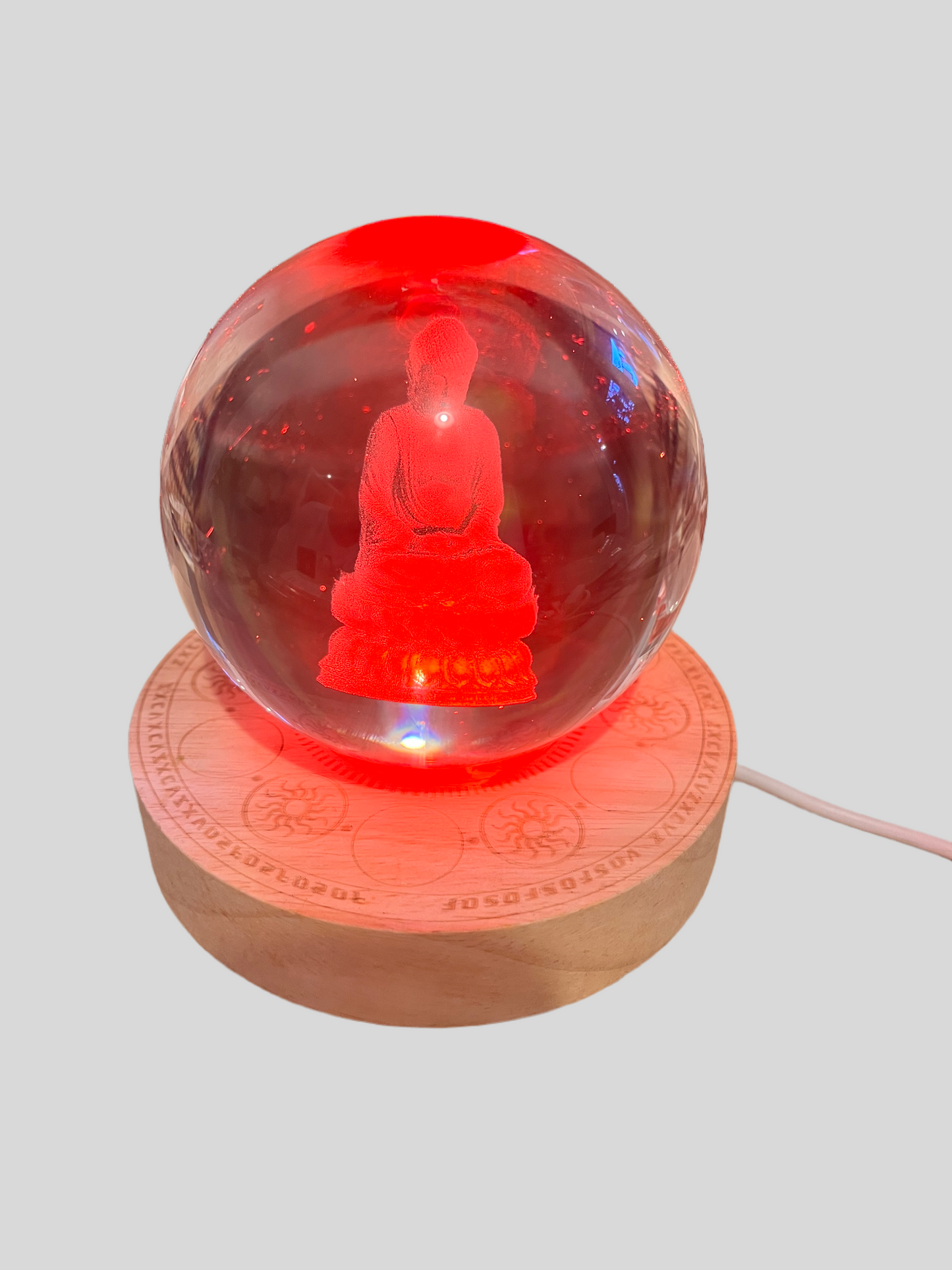 3D Buddha Glass Sphere Multicolour Lamp