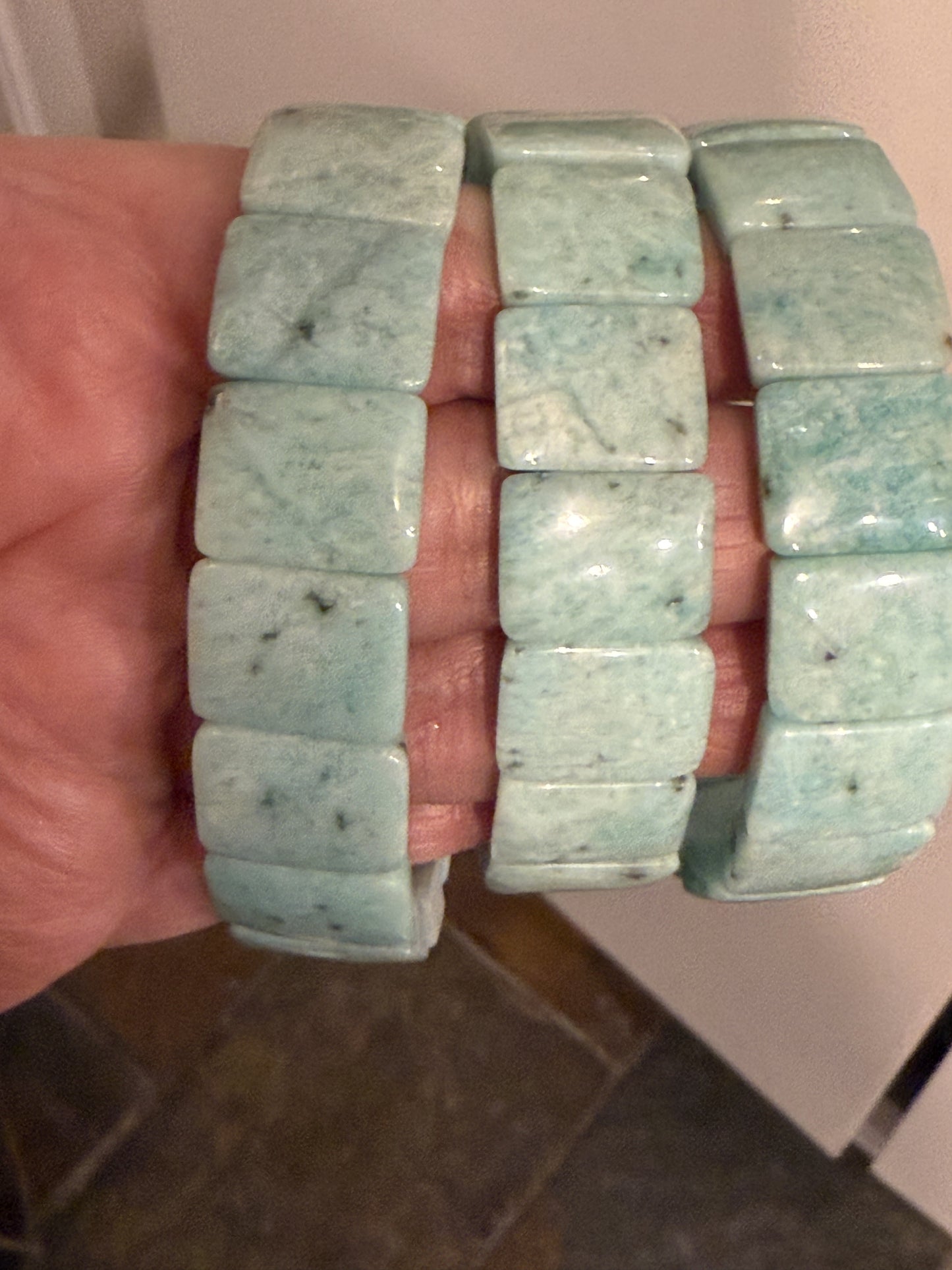 Stunning Natural Amazonite Bangles