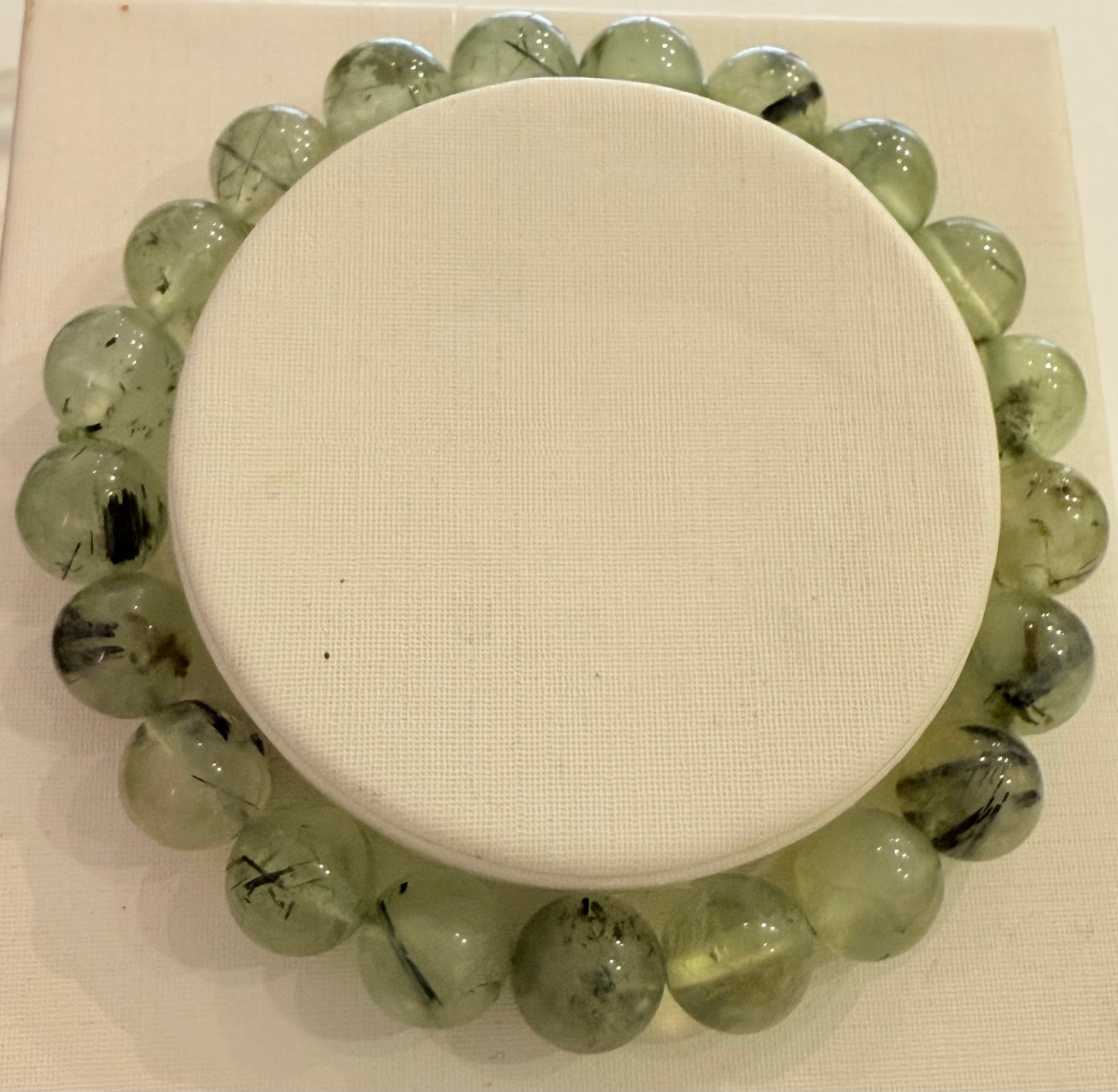 Prehnite Bracelet 12mm, Healing for Healers